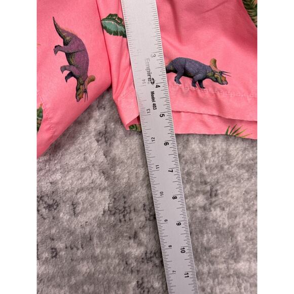 OAS Swim Trunks XL Mens Pink Dinosaur Print Drawstring Waist Lined Swimwear - Picture 5 of 6